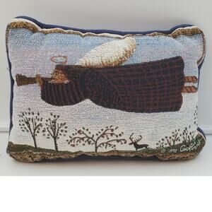 Angel Christmas Throw Pillow Small Holiday Decor, PRE-OWNED